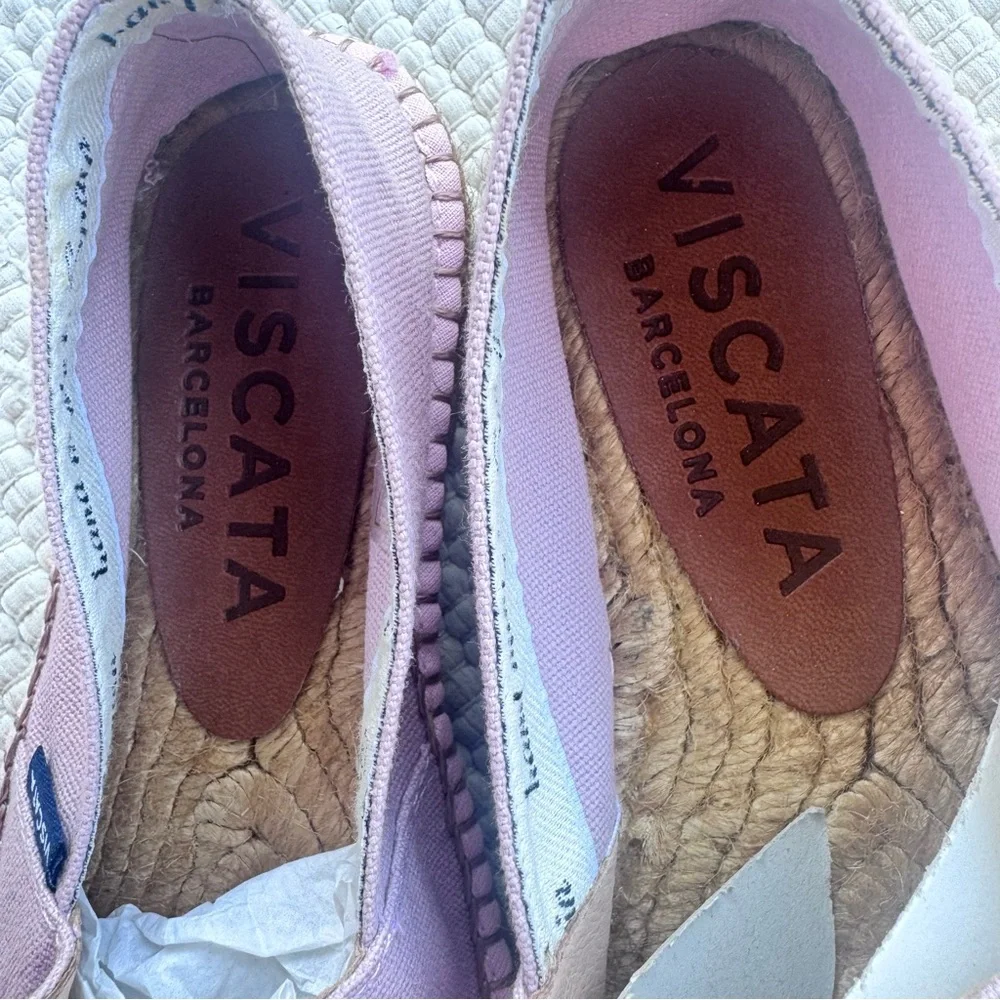 VISCATA Barcelona Pink Canvas Espadrilles Slip On Shoes EU 36